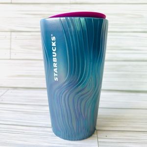 Starbucks 2021 Holiday Collection Ceramic Tumbler 12 oz Double Wall Purple Blue